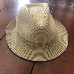 Straw hat with gold band